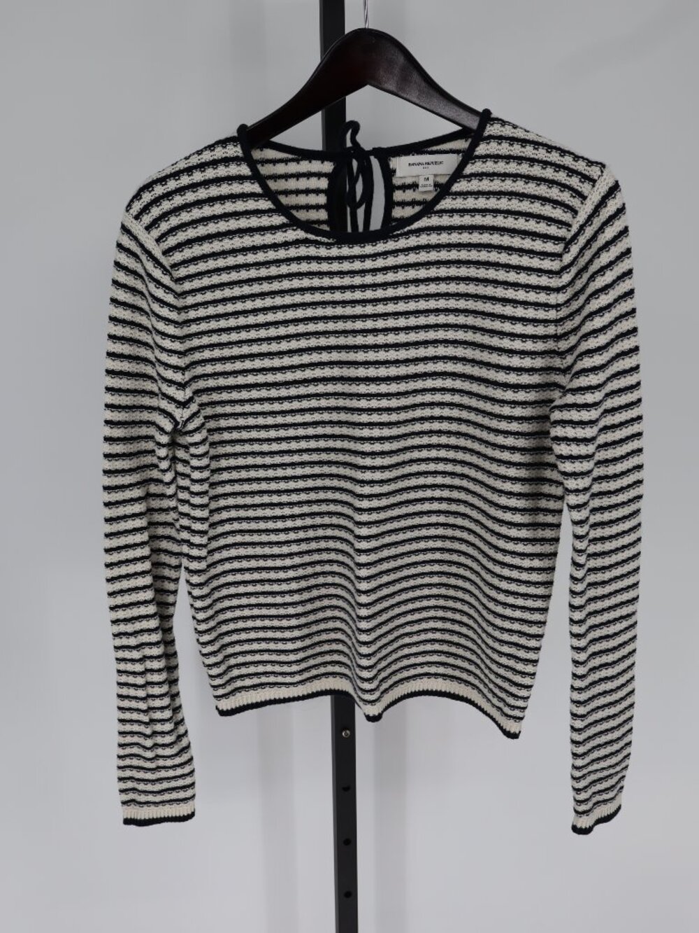 Cotton blend knit sweater, Banana Republic striped long sleeve Size M
